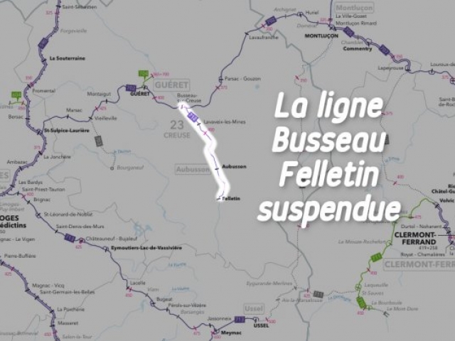 Massif central : la ligne ferroviaire Busseau-sur-Creuse Felletin suspendue [MAJ]
