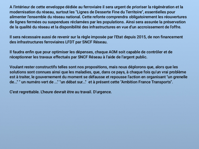 Ambition France Transports : AuRAil dépose un cahier d’acteurs