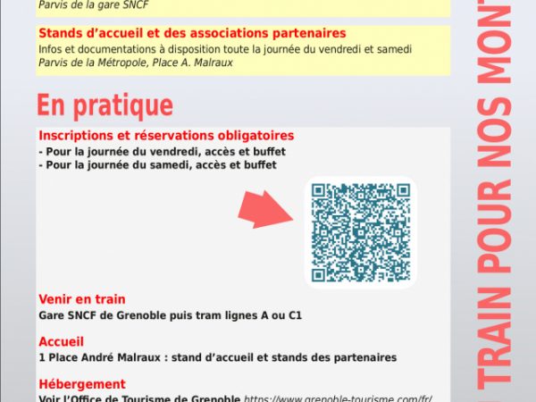 Les 3 et 4 octobre à Grenoble on réclamera “Du train pour nos montagnes !”