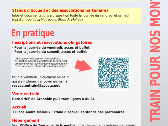 Les 3 et 4 octobre à Grenoble on réclamera “Du train pour nos montagnes !”