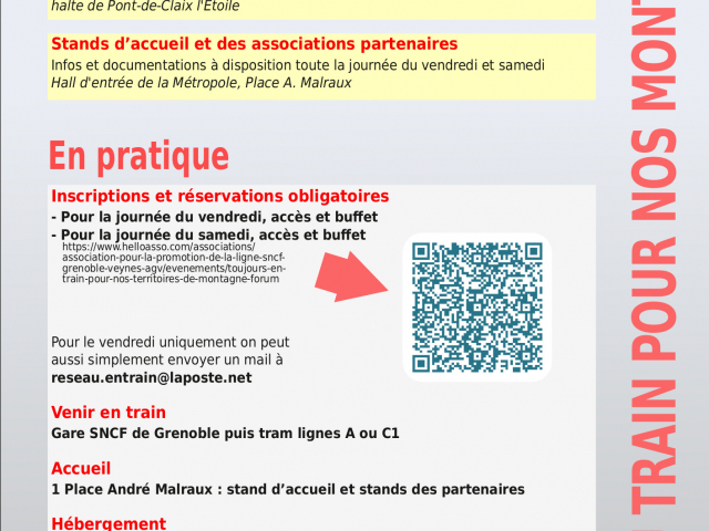 Les 3 et 4 octobre à Grenoble on réclamera “Du train pour nos montagnes !”