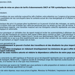 Face à la crise énergétique AuRAil demande des tarifs SNCF et TER symboliques