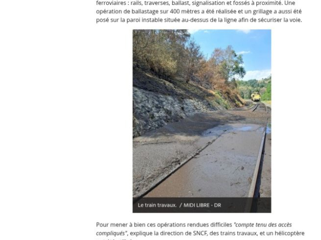 Ligne des Cévennes : reprise des circulations confirmée ce vendredi 14 août