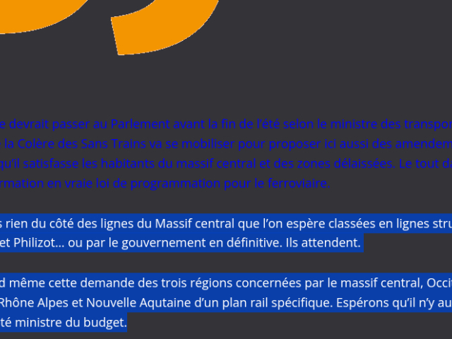 Lignes du Massif central : Les 3 présidents de régions demandent un plan d’urgence pour le train