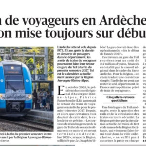Retour des trains Rive droite du Rhône : où en est-on ?