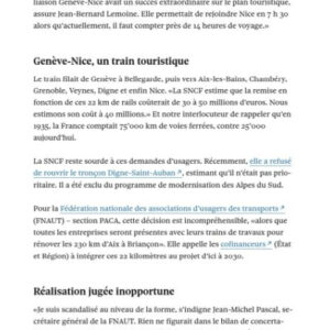 Retour du train Alpazur entre Genève et Nice pour les JO : Pas prioritaire pour la SNCF