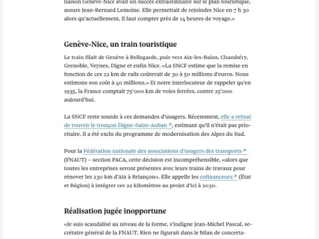 Retour du train Alpazur entre Genève et Nice pour les JO : Pas prioritaire pour la SNCF